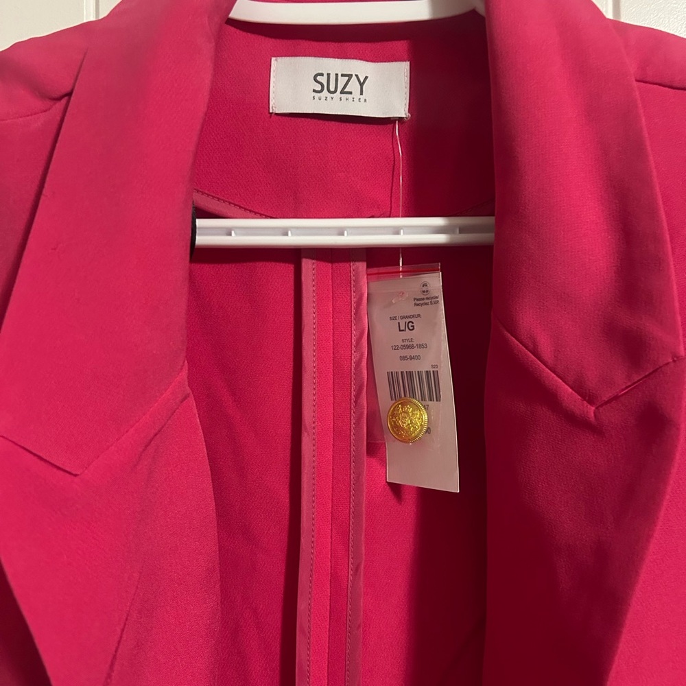 Pink Open-Front Blazer Jacket Large - Picture 2 of 3
